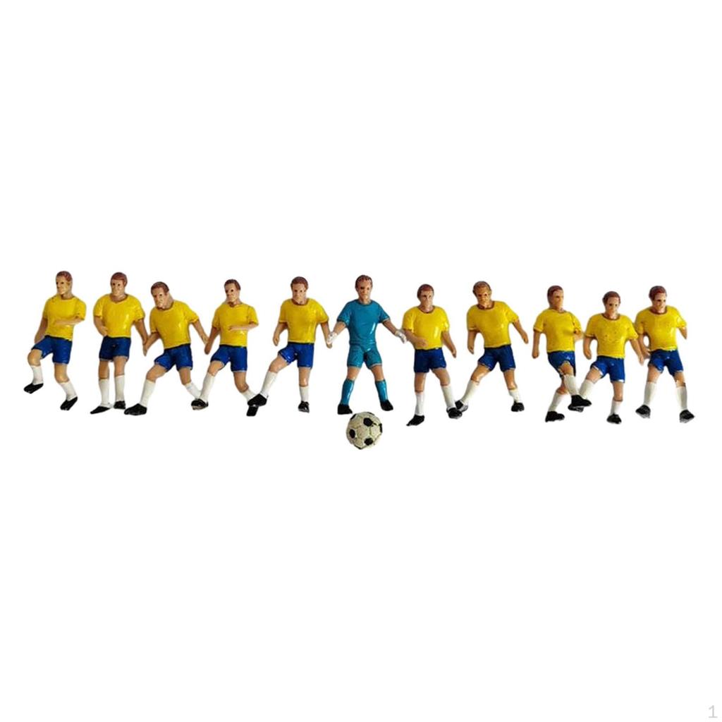 11 Mini Soccer Player Figures for Diorama And Craft Projects