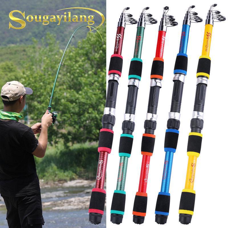 SOUGAYILANG 1 шт./2 шт./3 шт/4 шт/5 шт 1,5 м/1,8 м удочки 5 цветов переносная телескопическая спиннинговая удочка для ловли карпа