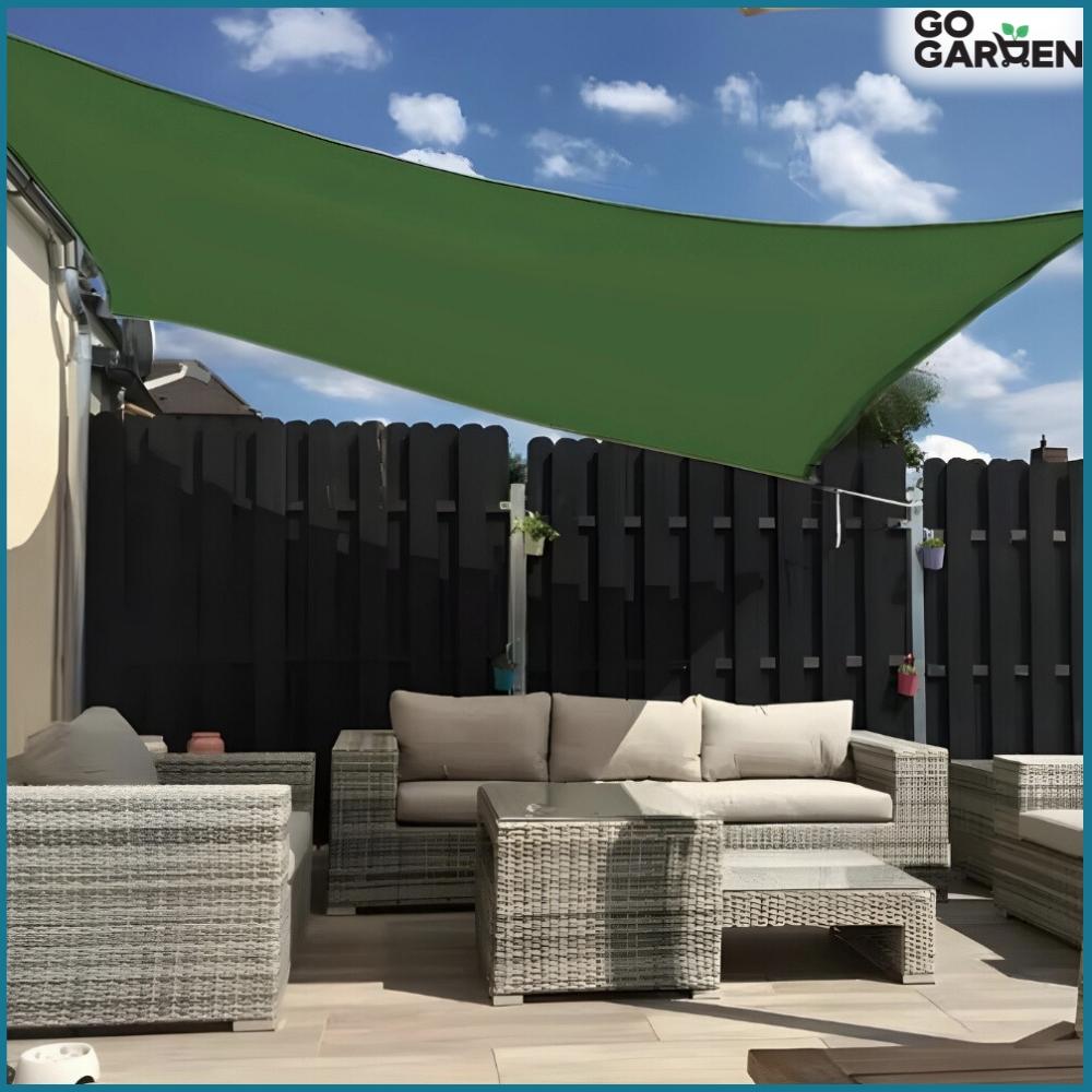 Sunshade sail awning curtain waterproof UV canopy green 4x5 m