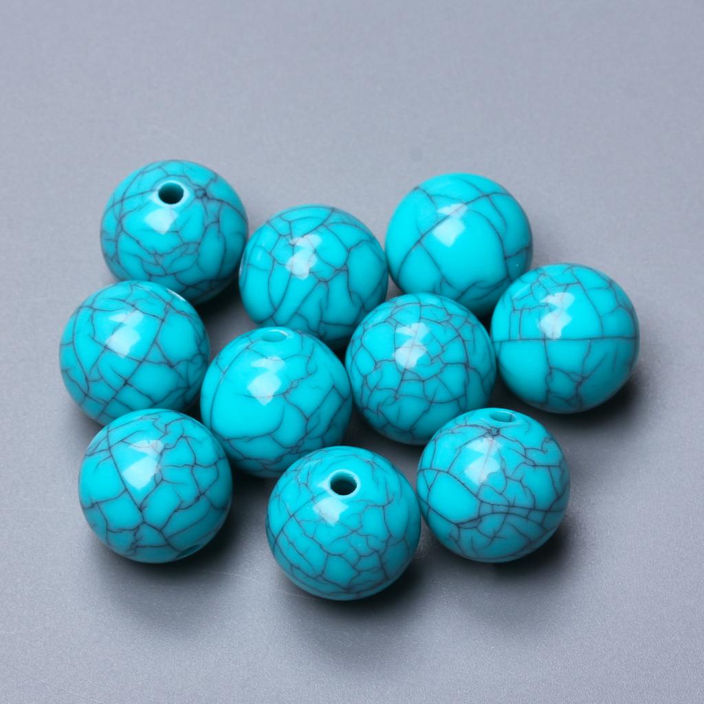 100-10 шт. 6-16 мм бусины из искусственного камня, имитирующие бирюзу, бусины для браслета «сделай сам», ожерелье ручной работы