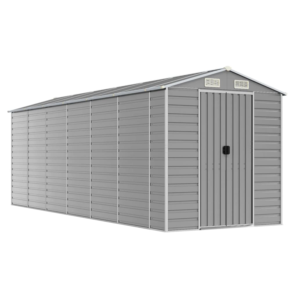 Garden Shed Light Gray 191 x 555 x 198 cm Galvanized Steel