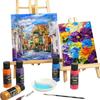 Premium Metallic Acrylic Paint Kit 24 Colors 60ml Bottle, High Coverage Pigment for Artists, Kids, School Projects & Wall Murals