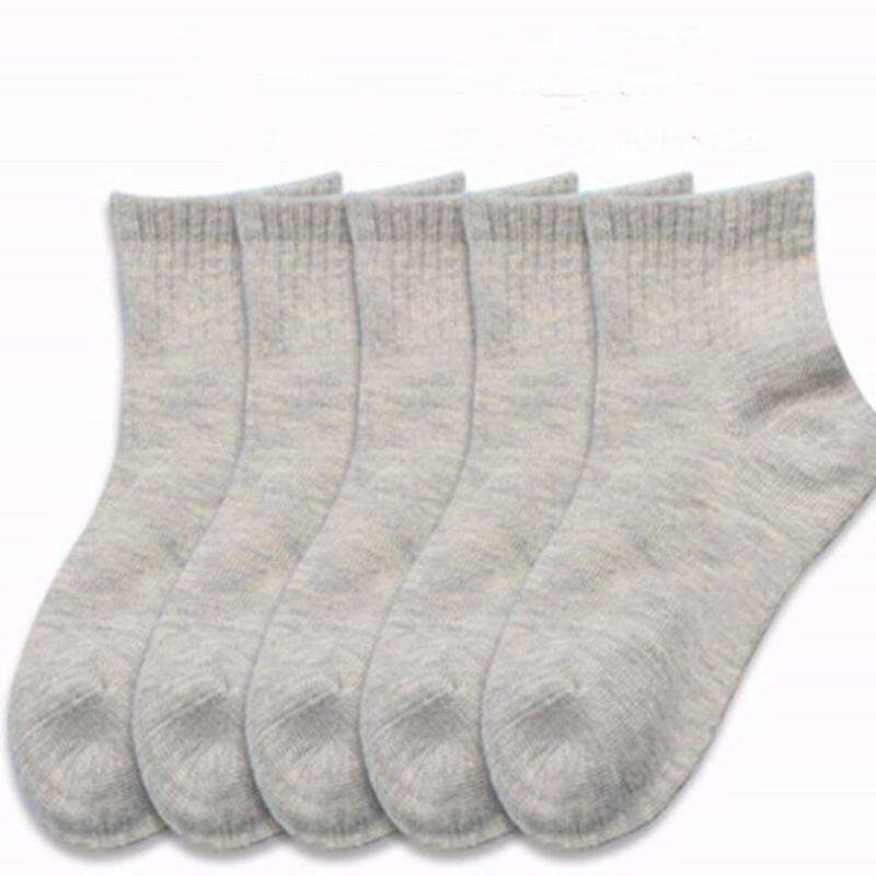 5 пар детских белых, черных носков из чистого хлопка для девочек, детские школьные носки, мягкие дышащие теплые хлопковые носки