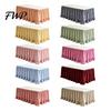 Plaid Table Skirt for Classroom Ruffled Skirt, Durable Polyester Cover with Hook And Desk Teachers Loop Fasteners, Decorative Party Wedding