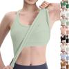 Breathable And Shock-absorbing Sports Bra With Chest Cushion And Herringbone Thread Top For External Wear
