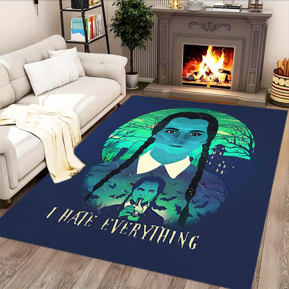 Gothic Spider Web Portrait rug for living rooms, bedrooms, home décor, and as gifts.