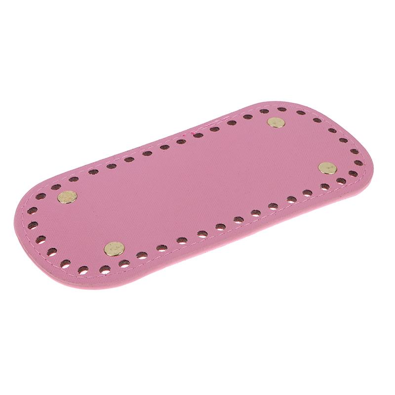 1Pc 8X18Cm Oval Long Bottom For Knitted Bag Pu Leather Bag Handmade Bottom With Holes Diy Crochet Bag Bottom Accessories