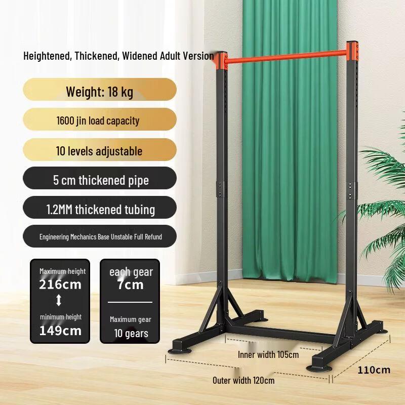Adjustable No-Drill Home Pull-up & Dip Station