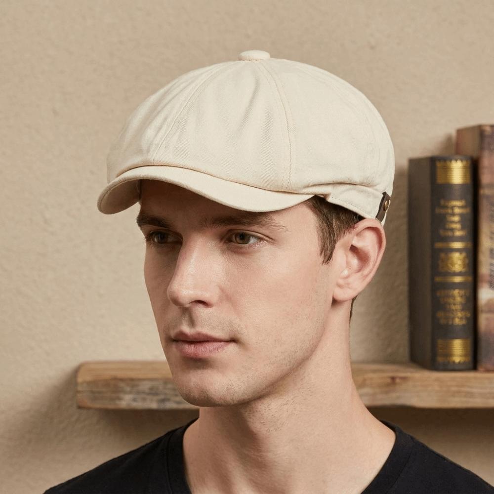 Lightweight Men Painter Hat Solid Color Octagonal Hat Fashion Newsboy Cap Men