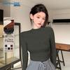 JEANSWEST Женский облегающий трикотажный базовый слой с полувысоким воротником