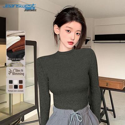 JEANSWEST Женский облегающий трикотажный базовый слой с полувысоким воротником