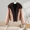 Sweater collar leather jacket cotton-padded jacket women's winter new fashionable foreign style short thickened warm cotton-padded jacket