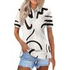 Женская модная повседневная рубашка с короткими рукавами и принтом с лацканами, женские топы на пуговицах