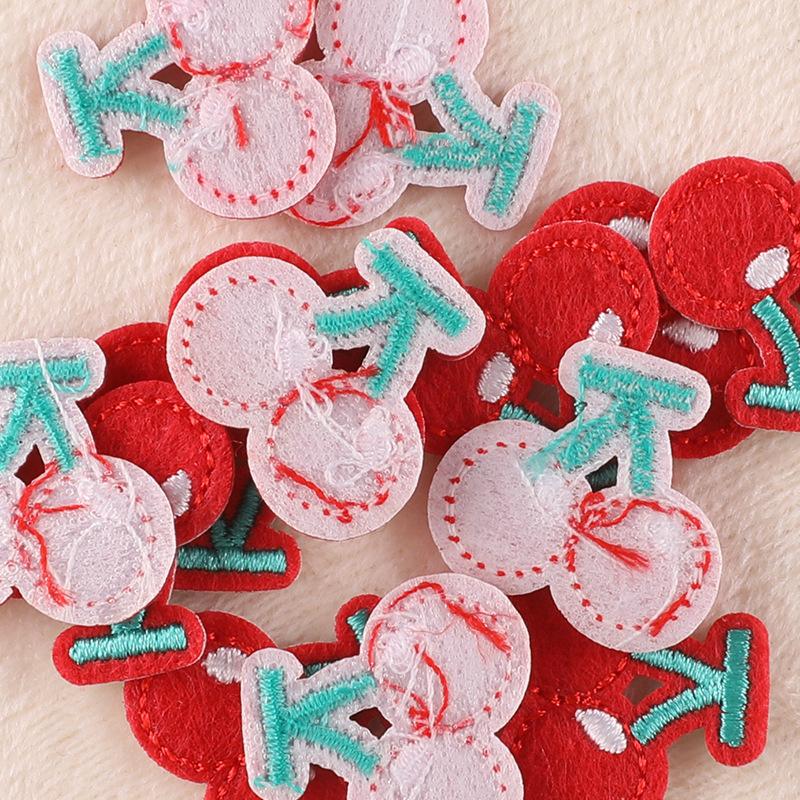 Вышивка вышитая наклейка одежда аксессуары фрукты вишня тканевая этикетка нашивка наклейка ювелирные изделия аксессуары ручная вышивка тканевая наклейка