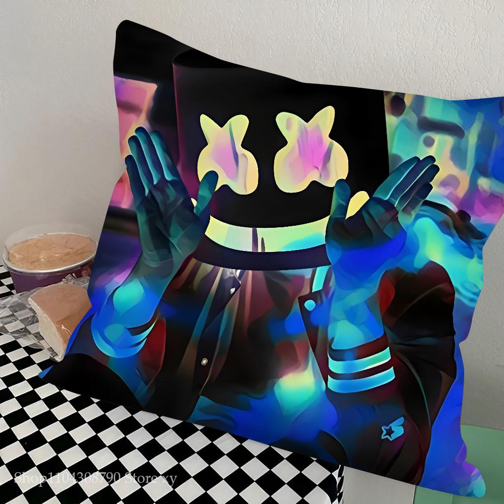 Наволочка для подушки DJ M-Marshmello Квадратная подушка Спальня Диван Подушка для отдыха и комфорта Автомобиль Гостиная Домашний декор
