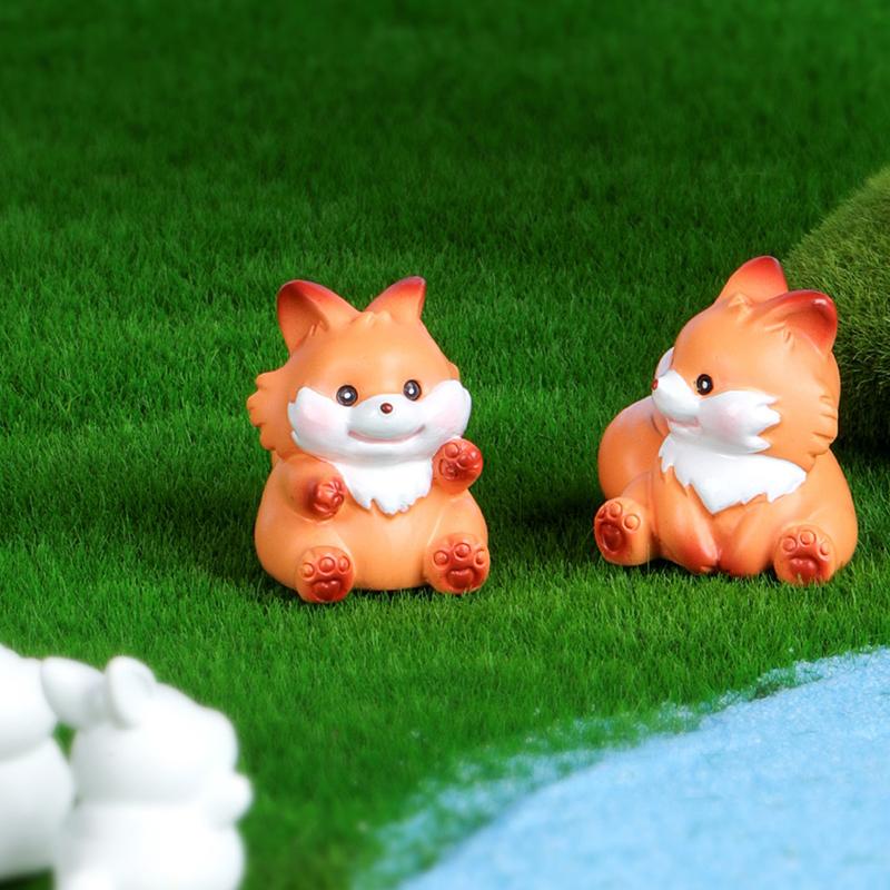 Милый мультфильм лиса и кролик микро пейзаж суккулентное украшение смола рукоделие настольные DIY маленькие украшения домашнее ремесло