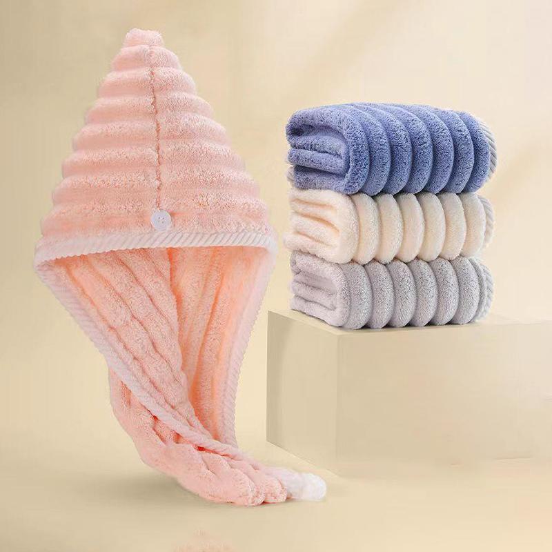 Шапочка для волос с волнистым узором, полотенце, утолщенная, мягкая, с сильным впитыванием воды, милая, быстросохнущая повязка на голову