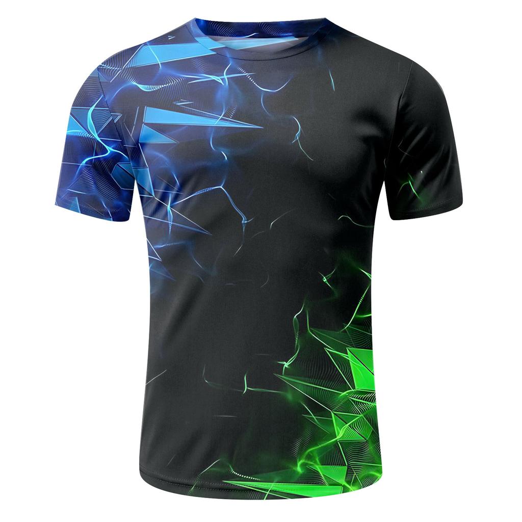 Летняя мужская футболка с 3D-принтом букв, футболка с круглым вырезом и коротким рукавом