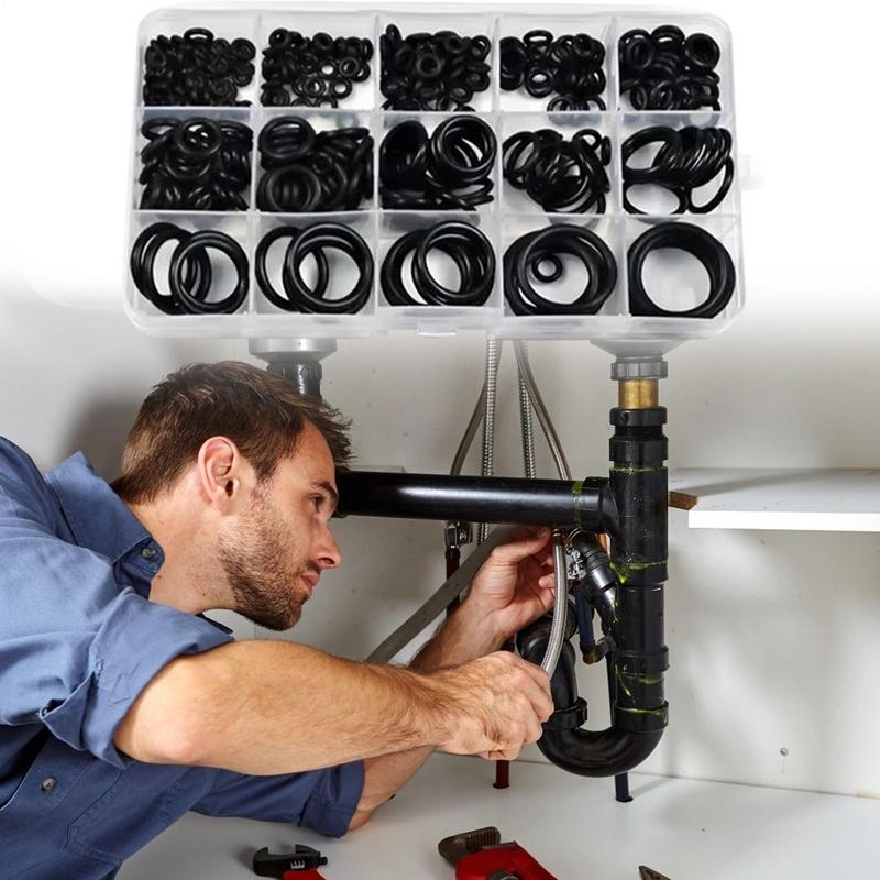 Набор силиконовых уплотнительных колец 200 шт./набор Высокотемпературные уплотнительные шайбы с O-образным кольцом Ассорти Резиновая прокладка Уплотнение Инструмент для ремонта автомобилей