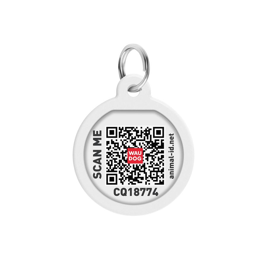 Адресник для собак и котов металлический WAUDOG Smart ID c QR паспортом, рисунок "Конотопские магические войска", круг, Д 25 мм