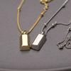 Small Brick Pendant Clavicle Chain Temperament Light Luxury Small Strip Geometric Round Bead Accessories