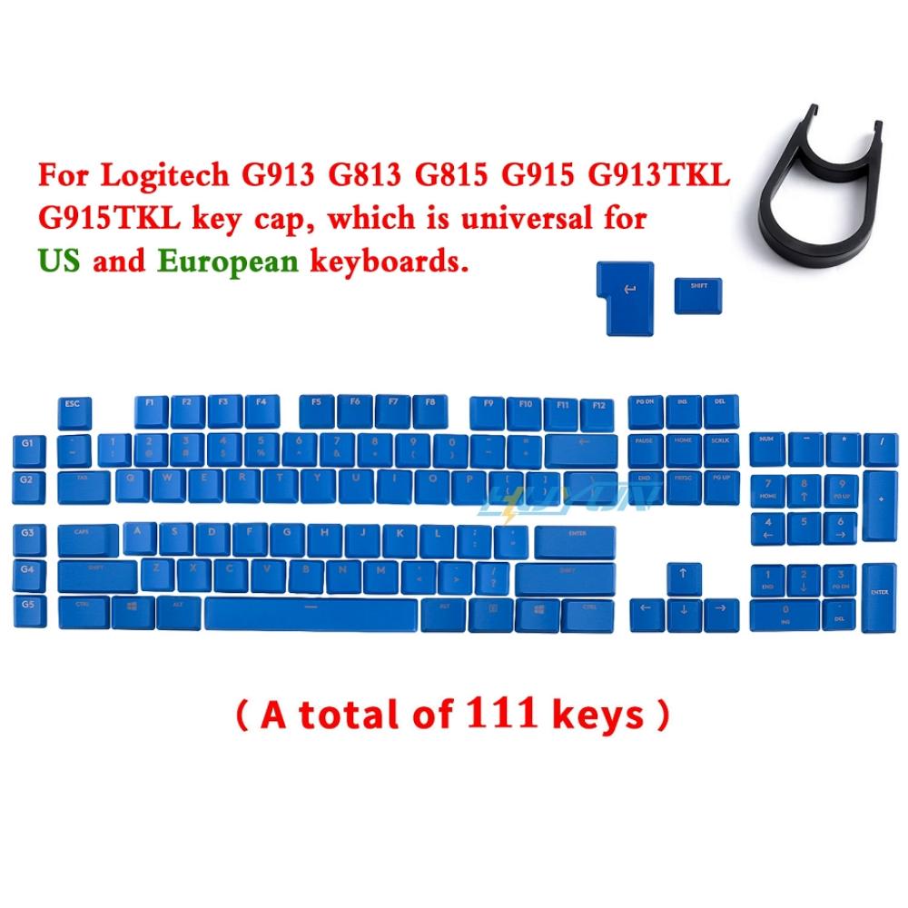 Колпачки для клавиш Logitech для механической клавиатуры G915/G913/G913tkl/G813TKL, полупрозрачные, 111 клавиш, версия США, включает клавиши ISO