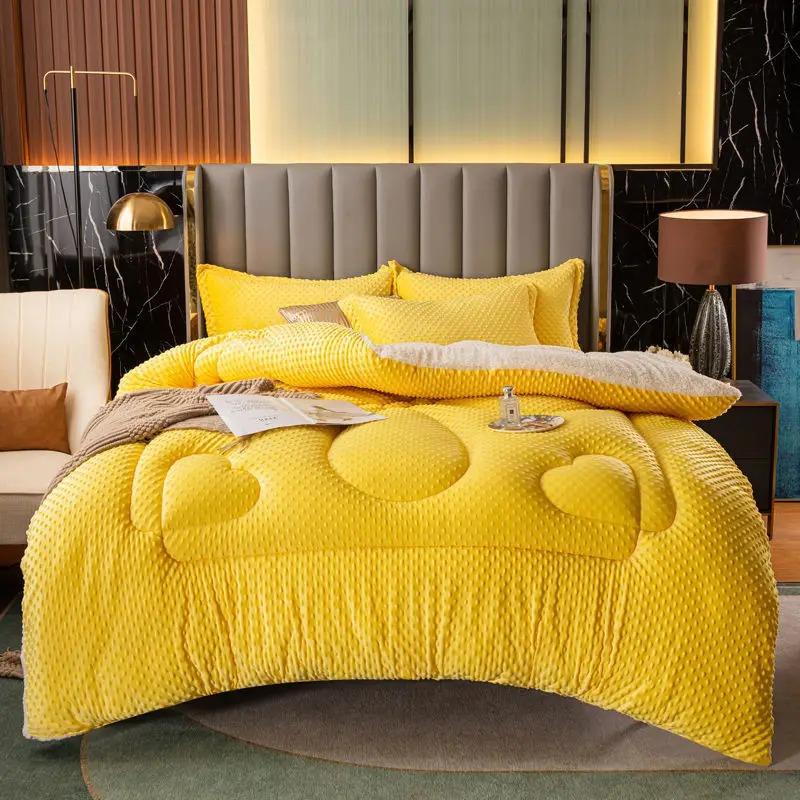 Двойное одеяло Очень теплое зимнее одеяло Кашемир ягненка и соевый флис Теплое шерстяное одеяло Утолщенное одеяло Наполнители для двуспальной кровати