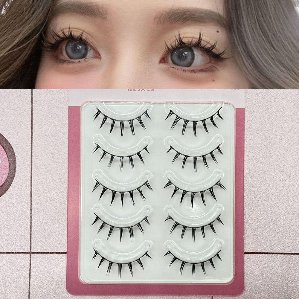 Japanese Cosplay Manga Anime Lashes Dramatic Wet Spiky Lashes Doll Strip Lashes  for Women