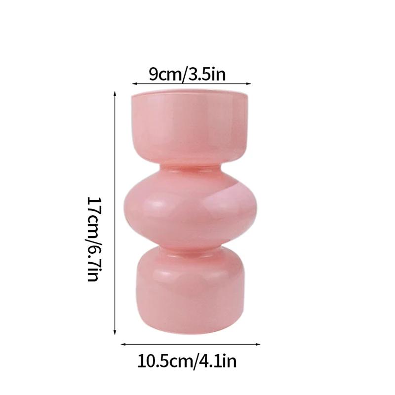 Современная розовая стеклянная ваза, гидропонные цветочные вазы, декоративная стеклянная ваза для цветов для домашнего офиса, декор стола, свадебные центральные украшения