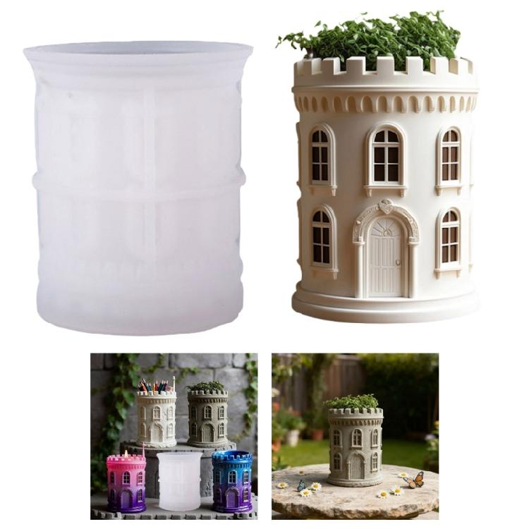 Многоразовая силиконовая форма «Замки», формы для подставок для свечей, для изготовления уникальных цветочных горшков, подставок для ювелирных изделий и художественных подарков