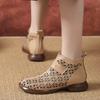 GKTINOO 2025 Летние ботильоны из натуральной кожи Женская обувь Сандалии на низком каблуке Ботинки на боковой молнии Вырезы Дышащие Mujer Zapatos