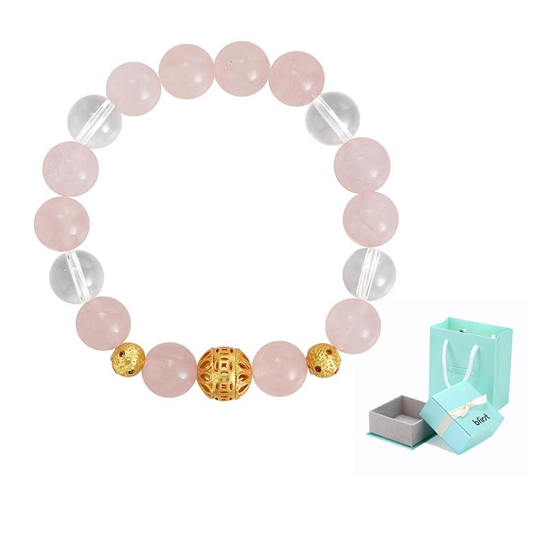 Natural powder crystal bracelet, free girlfriend, girlfriend, jewelry, accessories, white crystal bracelet.