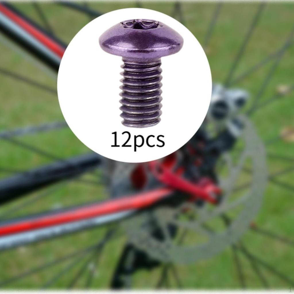 12 Pack Bicycle Disc Brake Rotor Fasteners T25 Screws for Cycling