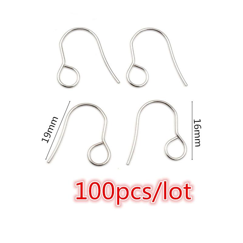 30-100 шт. Крючки для сережек из нержавеющей стали DIY Застежки Фурнитура Аксессуары для изготовления бижутерии ручной работы Швензы Сталь Золото
