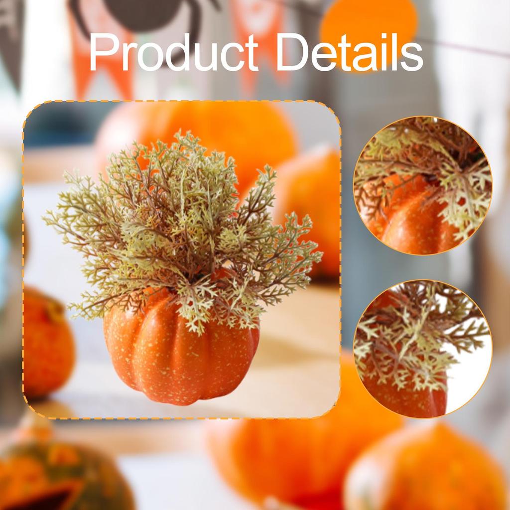 Artificial Pumpkin Table Centerpiece Faux Pumpkin Thanksgiving Decoration Harvest Fall Decor for Shelf Farmhouse Home Kitchen