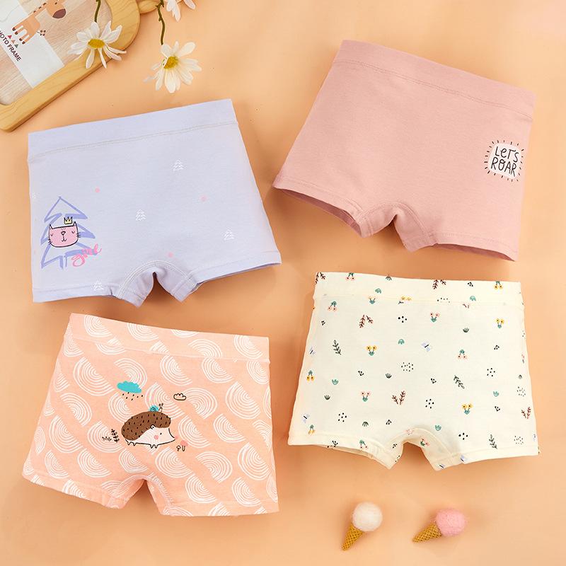 4 шт. детское нижнее белье для девочек, хлопковые боксеры для девочек, для малышей 3-16 лет