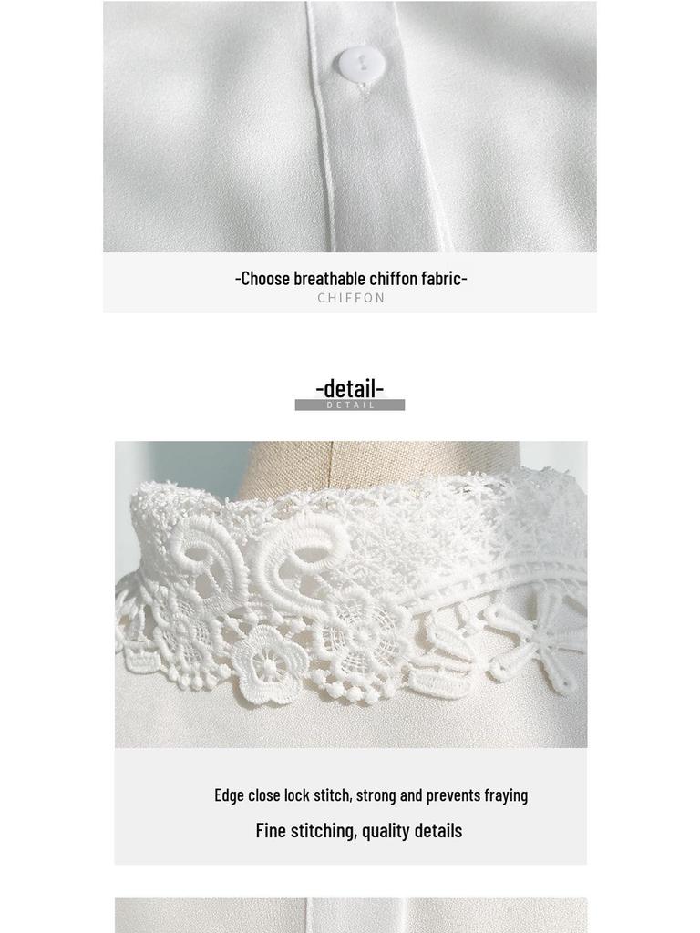 Women's Versatile White Lace Fake Shirt Collar for Spring and Autumn