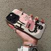 Черный Узор с Надписями и Рисунками Сердечек Чехол для Телефона Для iPhone 17 Pro Max 16 15 Pro 14 13 Mini 12 11 XR XS 17Air 16 Plus Задняя Крышка
