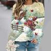 Snowman Sweatshirt Soft and Comfortable Long Sleeve Crew Neck Design for Casual Wear - Perfect for Ladies and Girls Wom