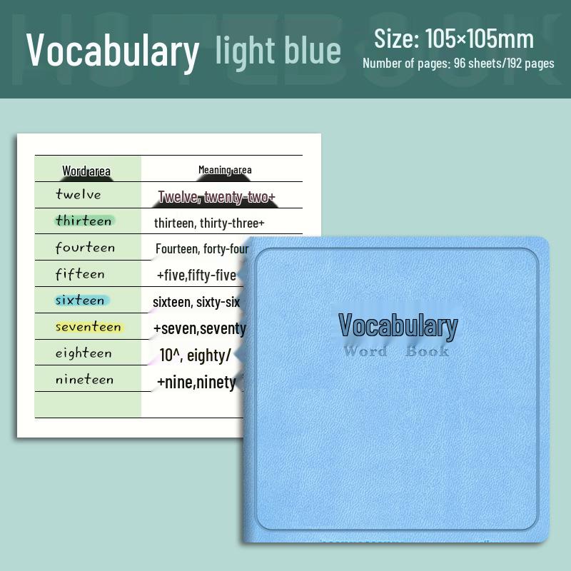 High-Value Portable English Memory Notebook - Square, Pocket-Sized Word Record Book