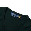 Polo Ralph Lauren FW23 Solid Logo Вышитый V-образный вырез Пуловер Длинный рукав Свитер Мужской свитер Темно-зеленый 710883124-012