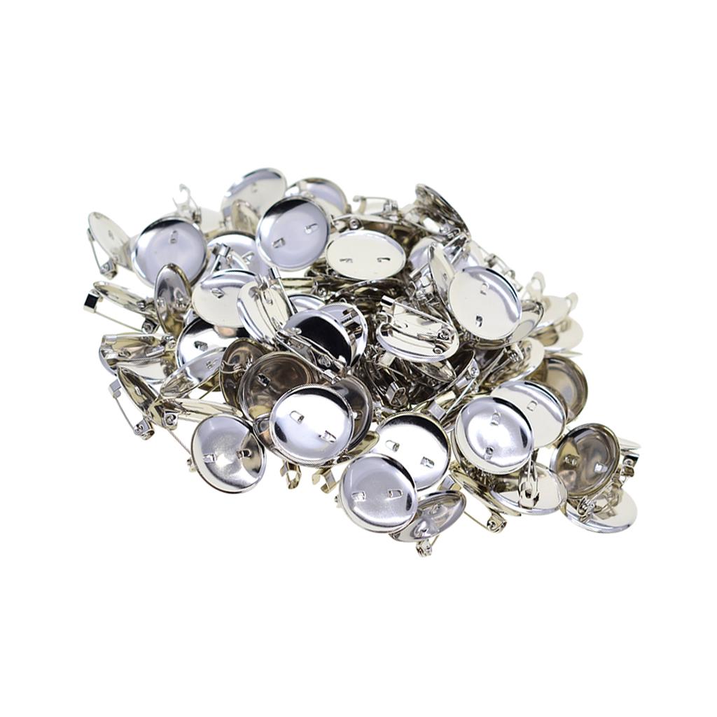 100 шт., брошь, пустая булавка для лацкана, основа для значка, кнопка на спине, 23 мм, железо