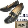 CELINE кожаные туфли на высоком каблуке 34 22 черные Италия(ИСПОЛЬЗОВАЛ)