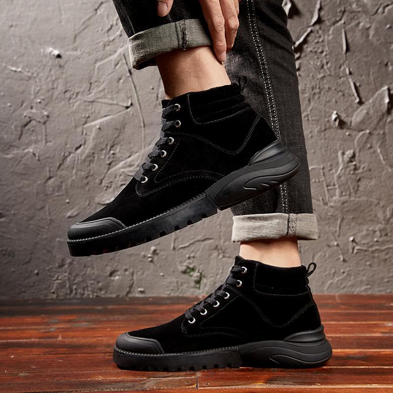 Ботинки Мужские Снежные Уличные Мужская Обувь Мужские Зимние Ботинки Туристические Ботильоны Водонепроницаемая Мужская Обувь Рабочая Хлопковая Обувь мужская Обувь