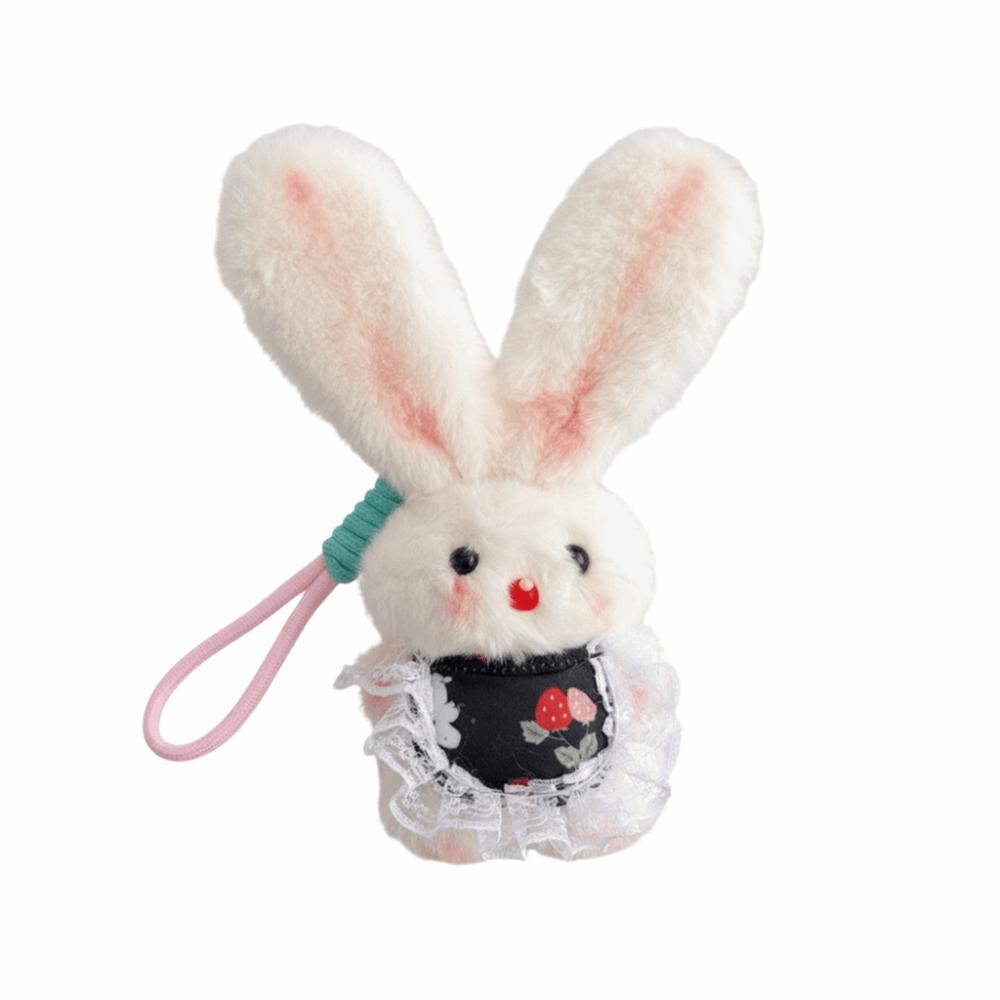 Soft Plush Rabbit Keychain Cute Long-eared Rabbit Pendant Girly Stuffed Keyring Women