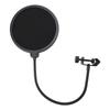 Mic Pop Filter Double Layered Nylon Mesh Microphone Pop Shield with Flexible 360 Degrees Gooseneck Clip