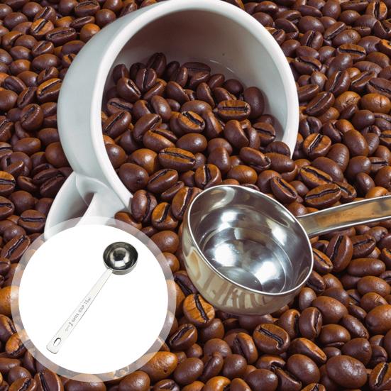 1/2Pcs Coffee Measuring Spoon Stainless Steel Tablespoon Scoop 15/30ML Long Handle Coffee Spoons for Ground Coffee Loose Tea Multifunctional