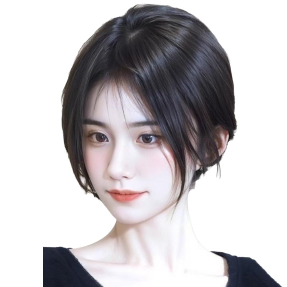 Clip In Hair Toppers Wigs with Bangs Hair Extension Fringe Hair Pieces Hair Loss