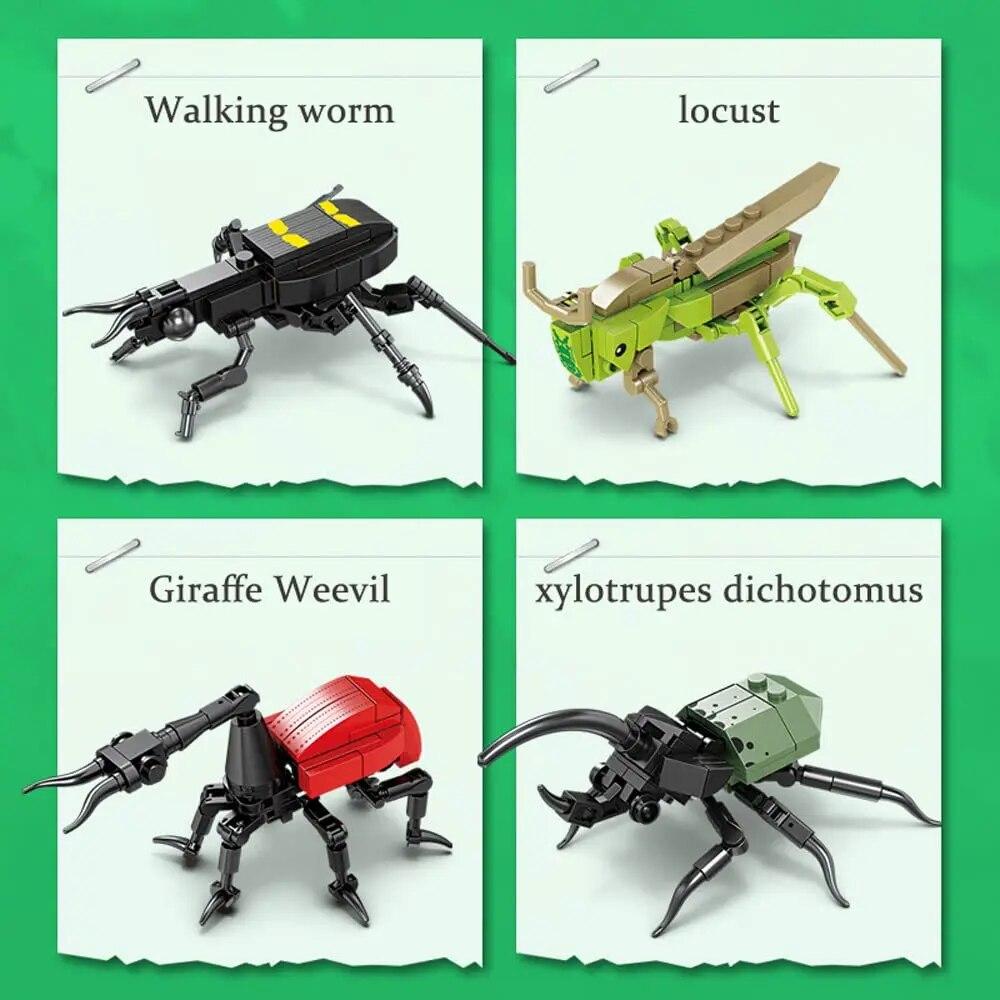 8PCS Insect Animal Building Blocks Toys Set STEM Building Blocks Party Favor for Kids Gifts for Children Christmas
