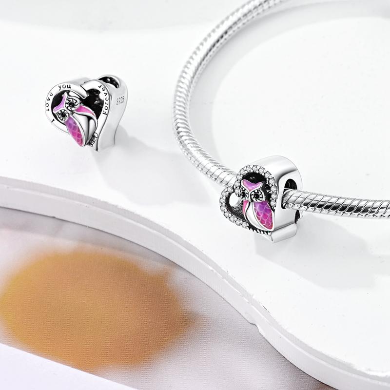 Стерлингового Серебра 925 пробы Подвески для путешествий Сова Бабочка Шарик Прекрасный Красочный Подвеска для Домашнего Животного Подходит Оригинальный Новый Браслет Diy Женские Ювелирные Изделия